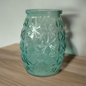 Vintage DPS Polatis Aqua Blue Diamond Cut Vase 5  1/2”